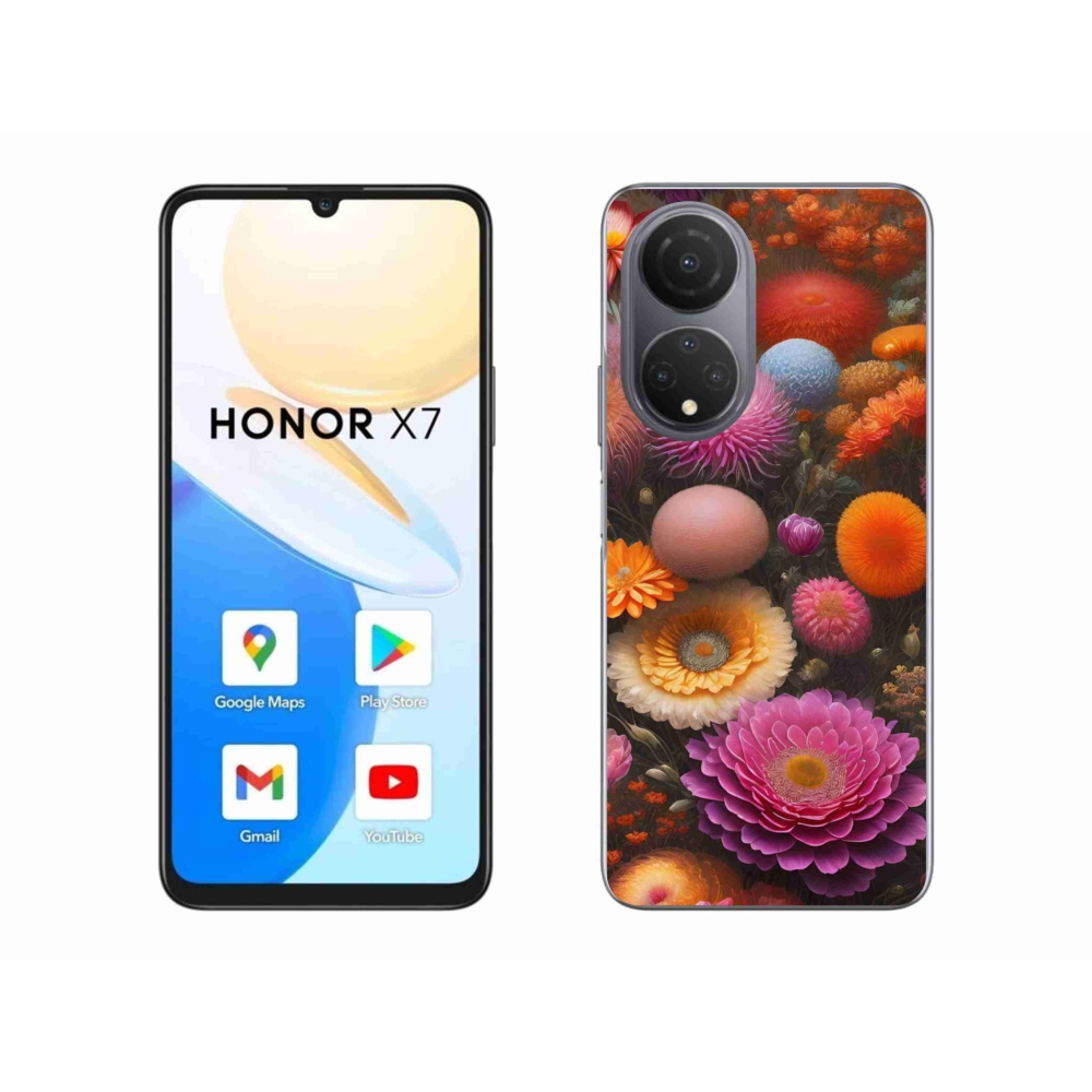 Gél borító mmCase a Honor X7 számára - virágos kompozíció