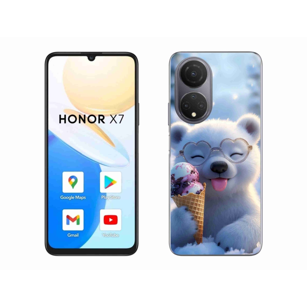 Gél borítás mmCase a Honor X7-hez - mackó fagylalttal
