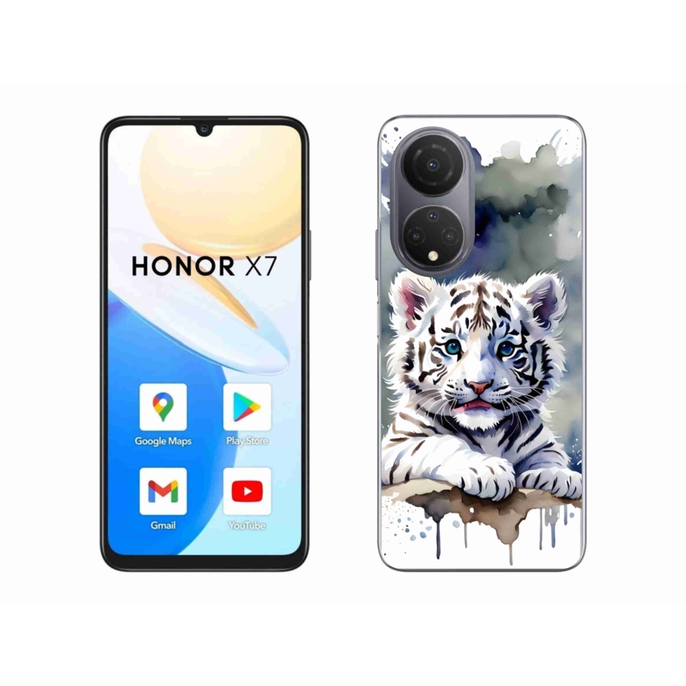 Gél borítás mmCase a Honor X7 készülékhez - fehér tigriskölyök