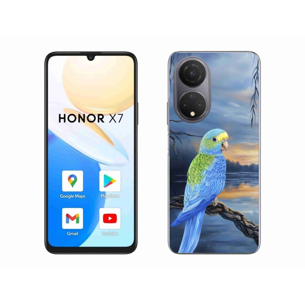 Gél borítás mmCase a Honor X7 készülékhez - kék papagáj