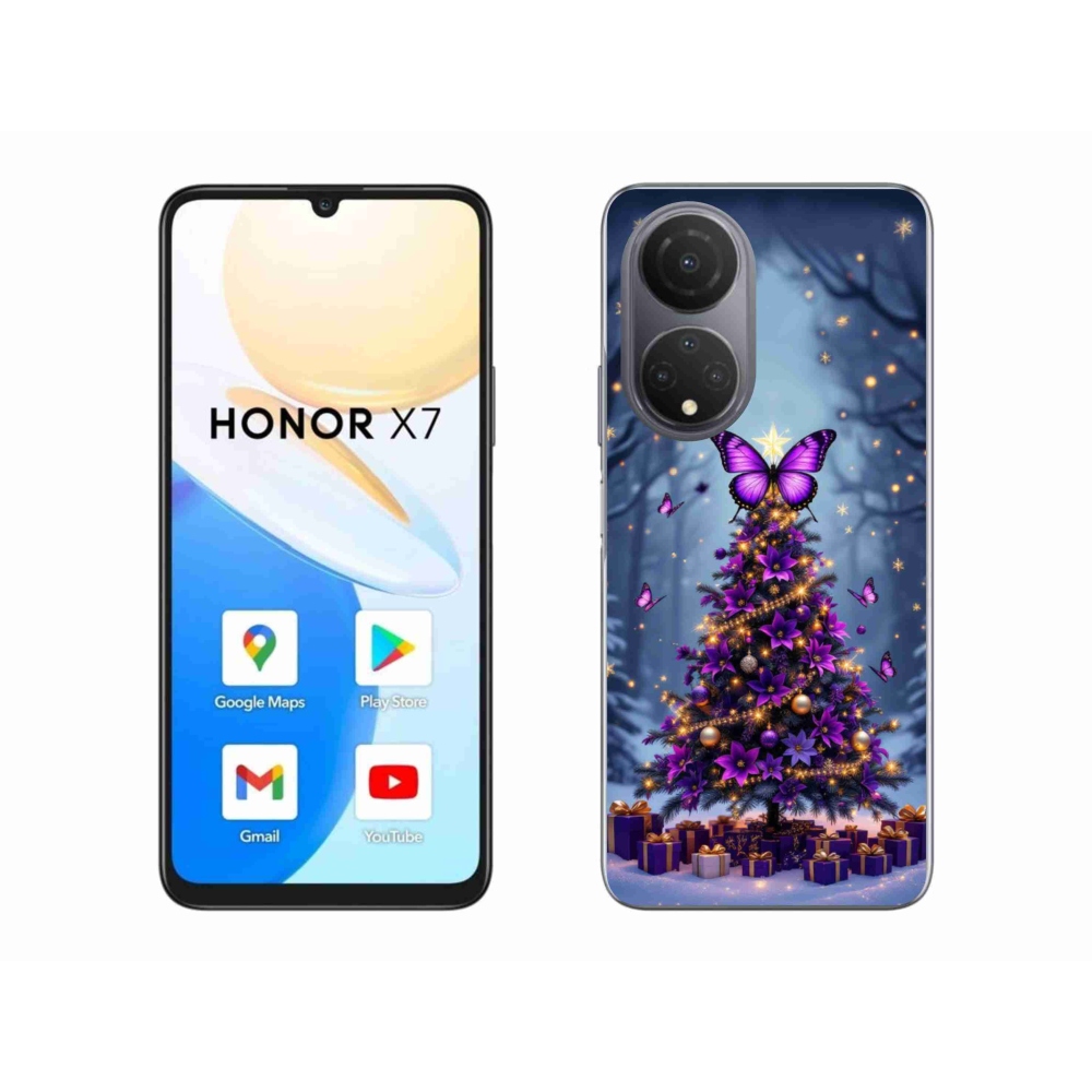 Gél borítás mmCase a Honor X7-hez - pillangó karácsonyfa