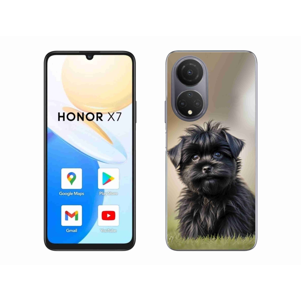 Gél borítás mmCase a Honor X7-hez - aranyos fekete kutya