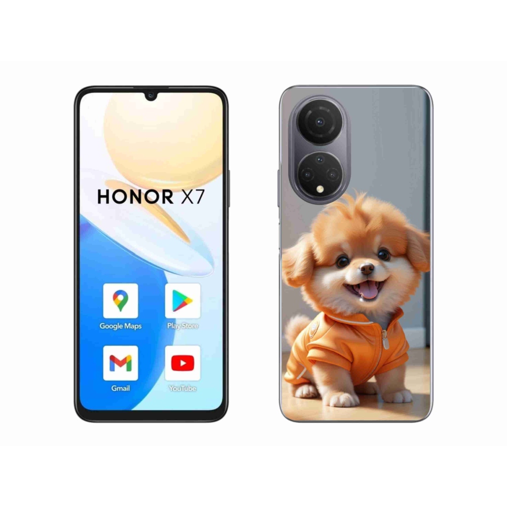 Zselés borítás mmCase a Honor X7-hez - aranyos pomerániai pulóverben