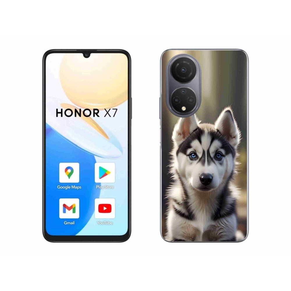 Gél borítás mmCase a Honor X7 számára - aranyos szibériai husky