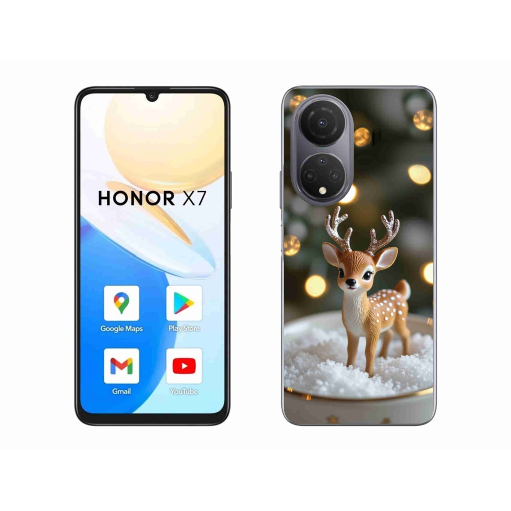 Gél borító mmCase a Honor X7-hez - aranyos karácsonyi szarvasok