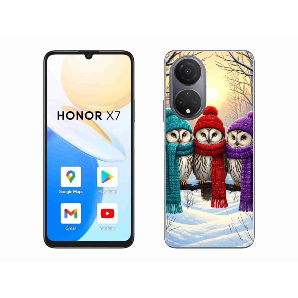 Gél borítás mmCase a Honor X7 készülékhez - bagoly barátok
