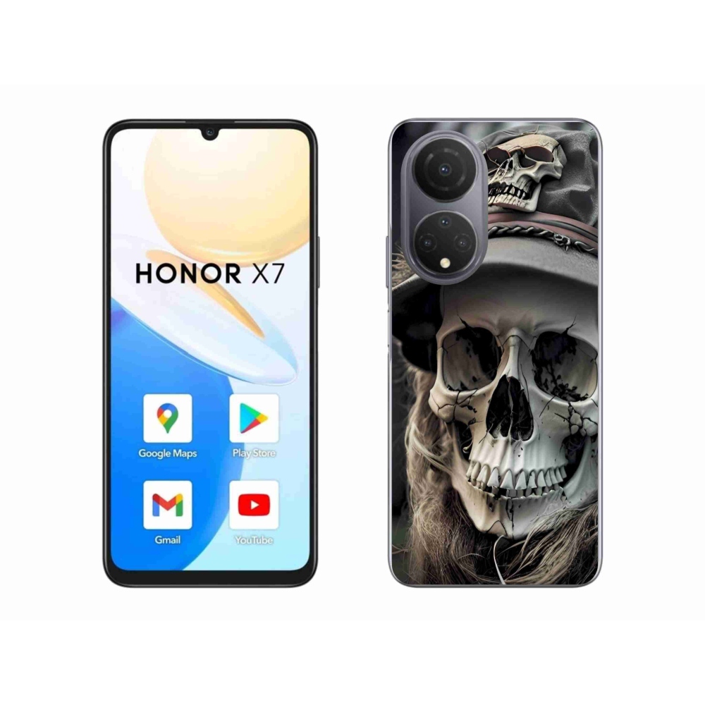 Zselés borítás mmCase a Honor X7-hez - sötét koponya