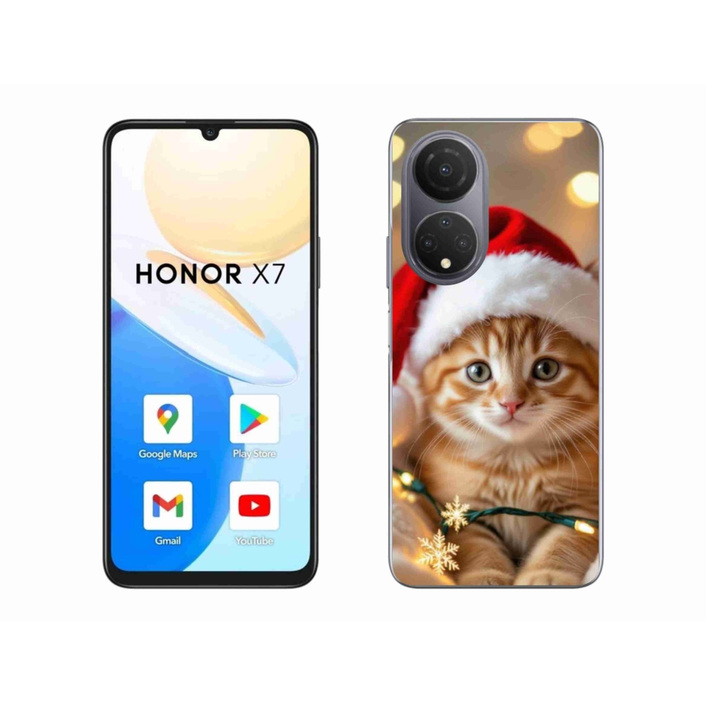 Gél borítás mmCase a Honor X7-hez - Karácsonyi cica