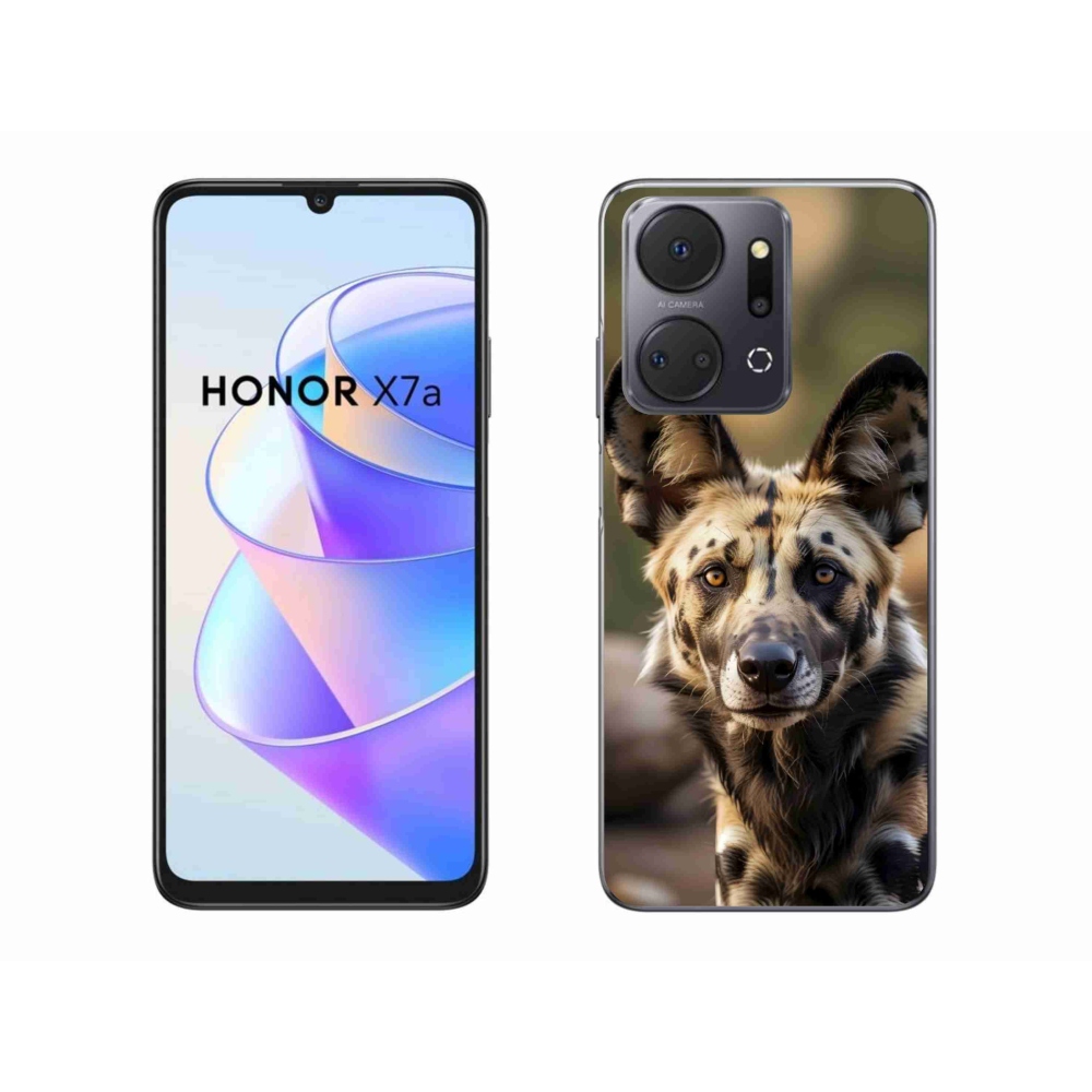 Gél borítás mmCase a Honor X7a számára - Afrikai vadkutya