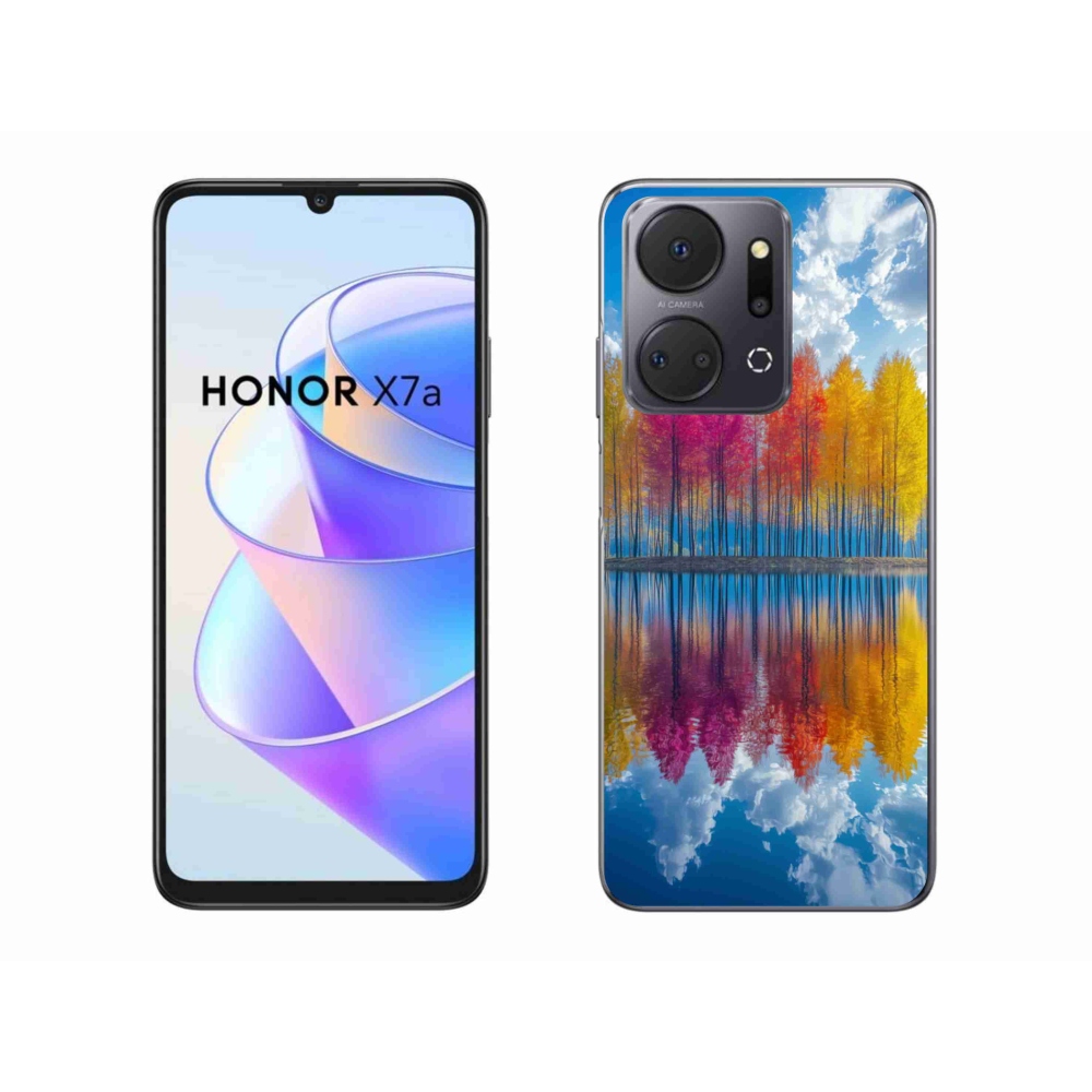 Zselés borítás mmCase a Honor X7a számára - színes fák