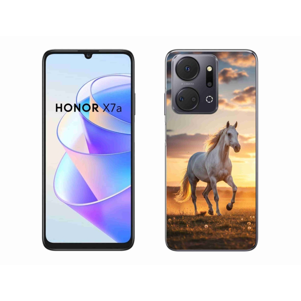 Zselés borítás mmCase a Honor X7a számára - futó fehér ló 2
