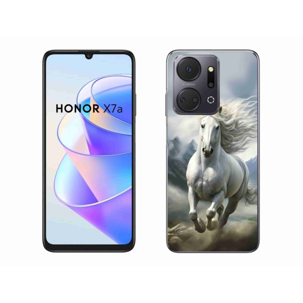 Zselés borítás mmCase a Honor X7a számára - futó fehér ló 3