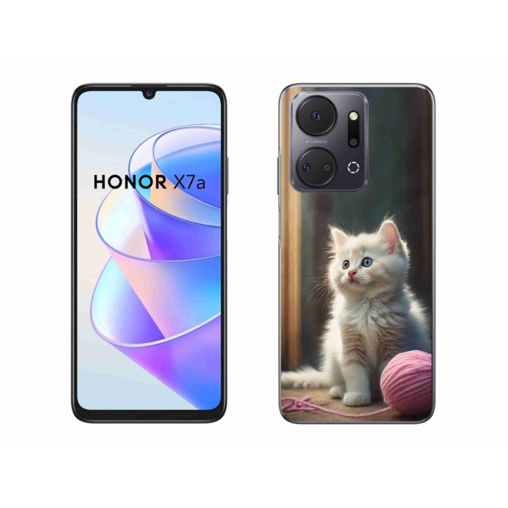 Gél borítás mmCase a Honor X7a készülékhez - fehér cica 2