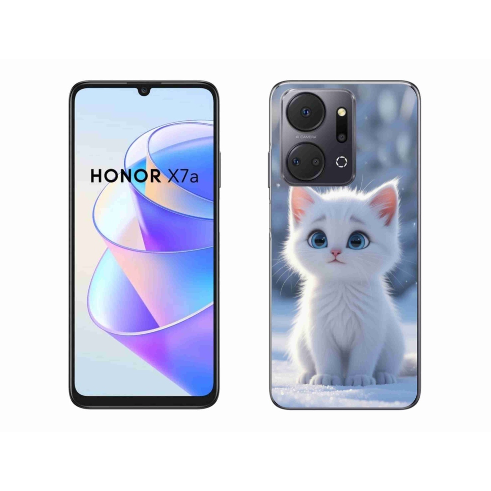 Zselés borítás mmCase a Honor X7a készülékhez - fehér cica 3