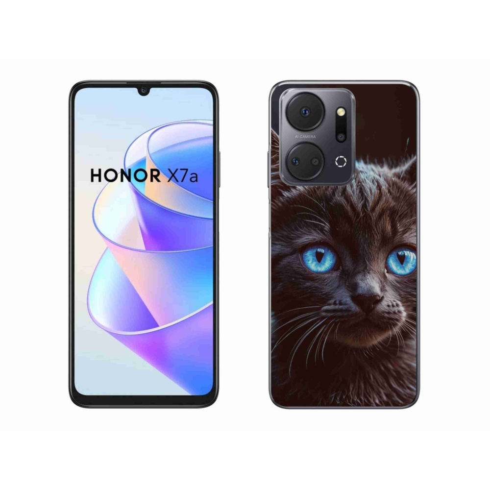 Zselés borítás mmCase a Honor X7a készülékhez - fekete cica 2