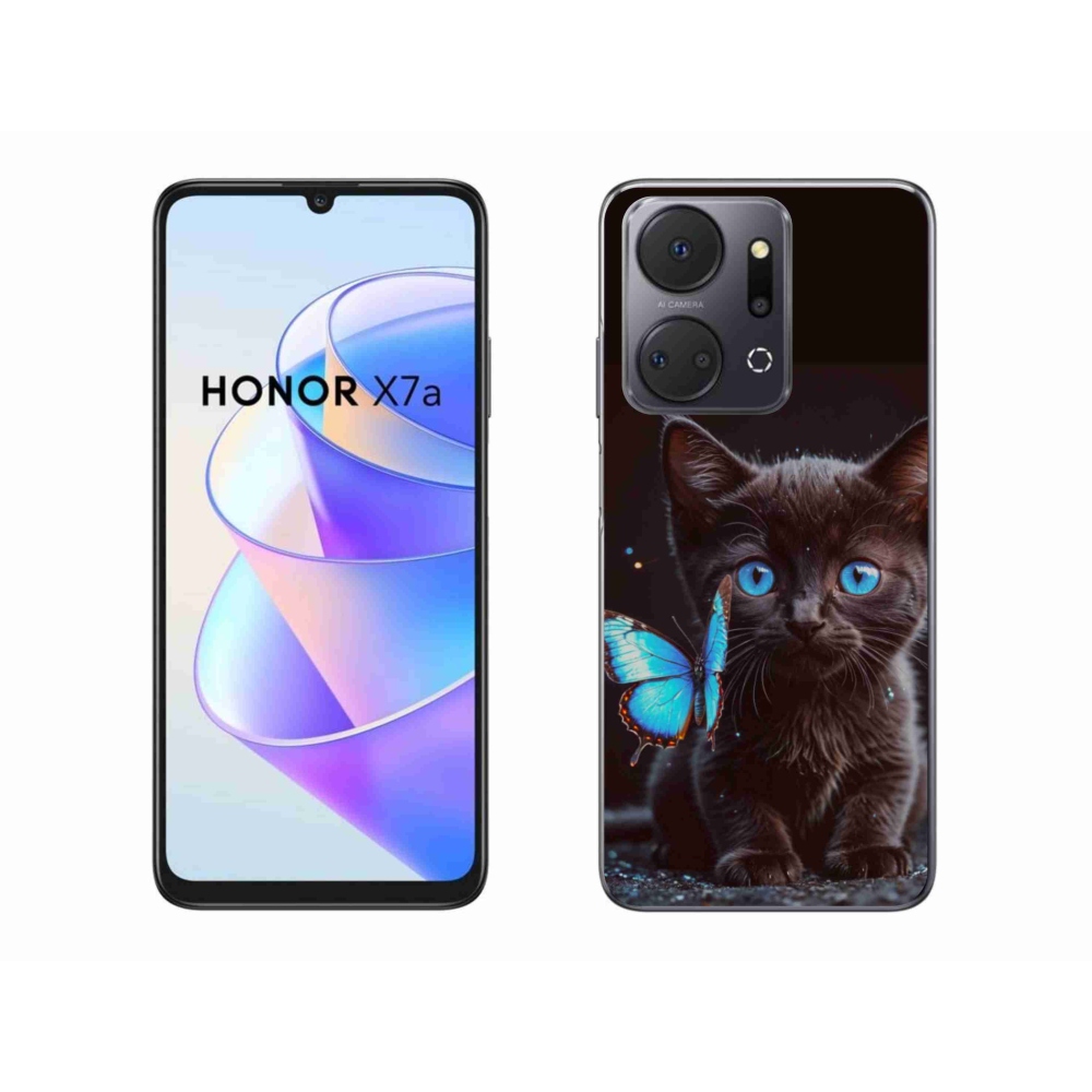 Zselés borítás mmCase a Honor X7a készülékhez - fekete cica 3
