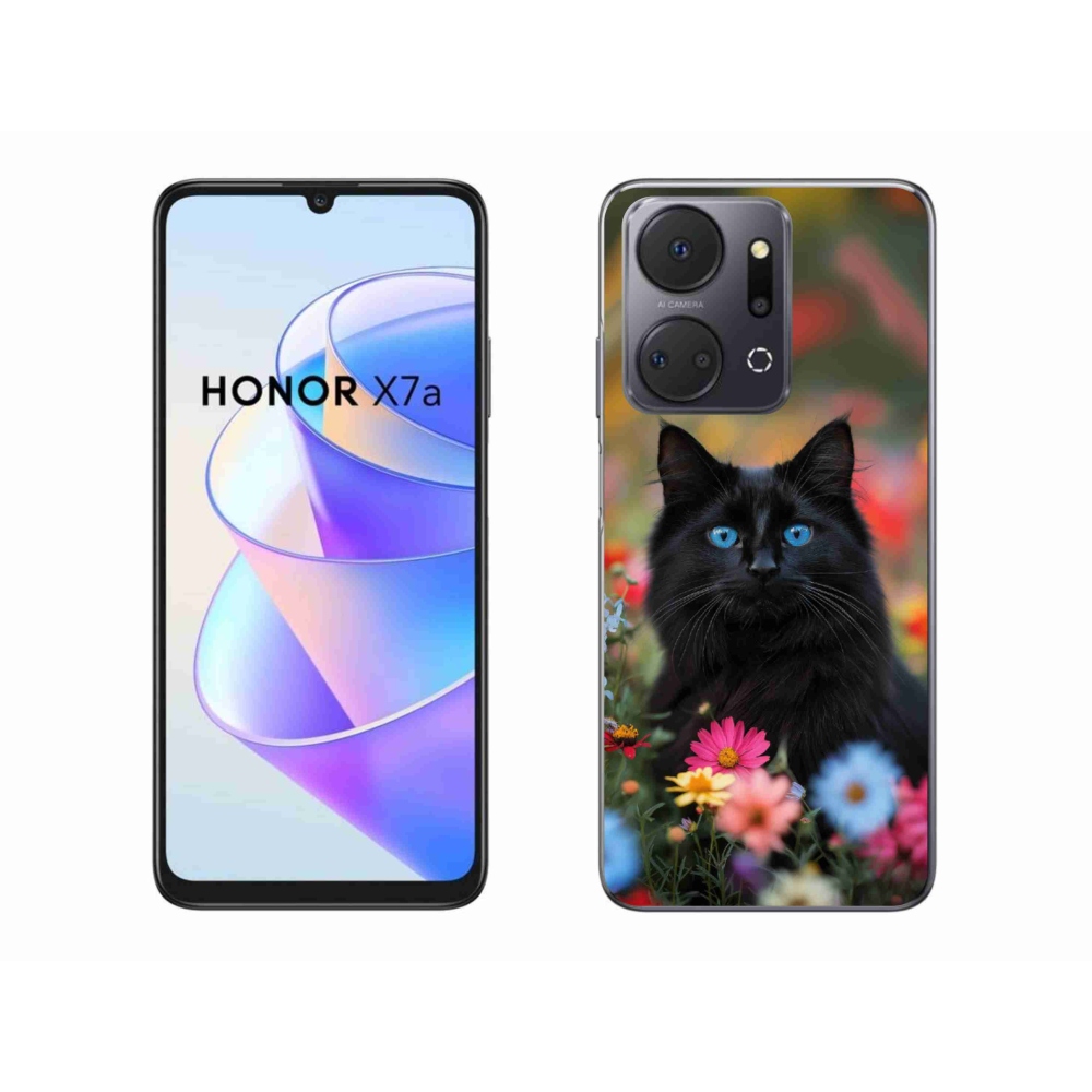 Zselés borítás mmCase a Honor X7a készülékhez - fekete cica 4