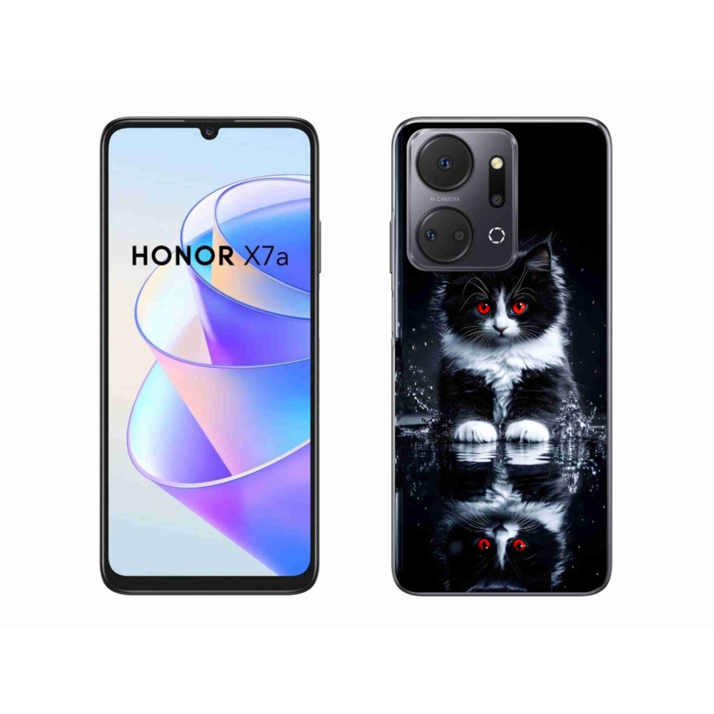 Zselés borítás mmCase a Honor X7a készülékhez - fekete-fehér cica