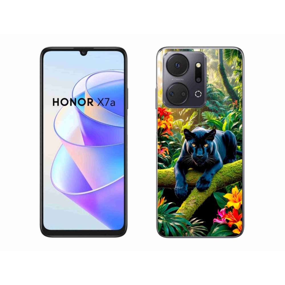 Gél borítás mmCase a Honor X7a számára - fekete párduc a dzsungelben
