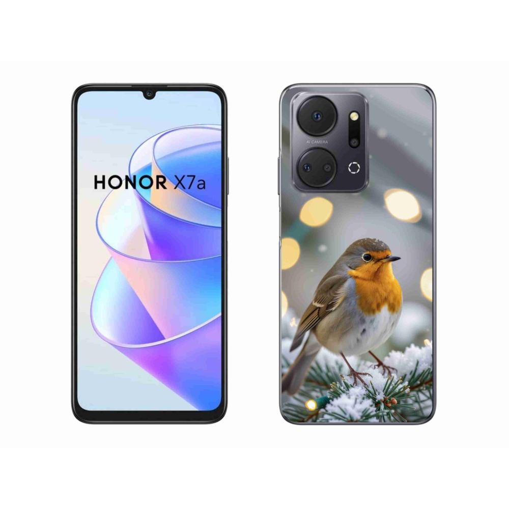 Gél borítás mmCase a Honor X7a számára - télen pirosló színben