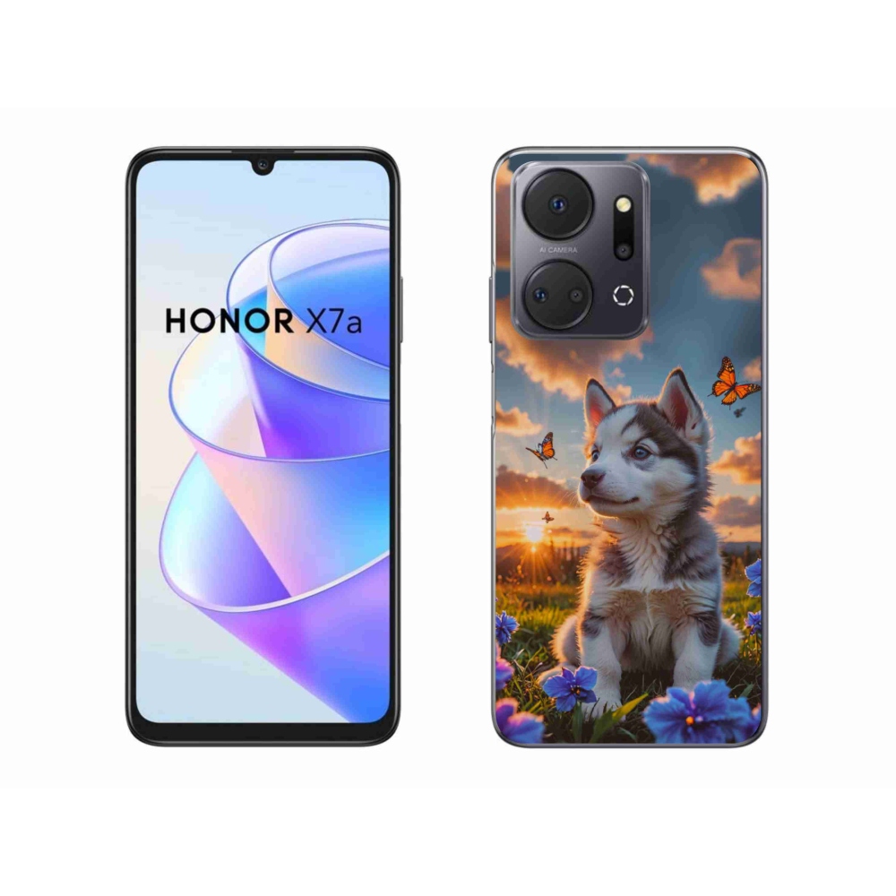 Zselés borítás mmCase a Honor X7a számára - husky naplementében