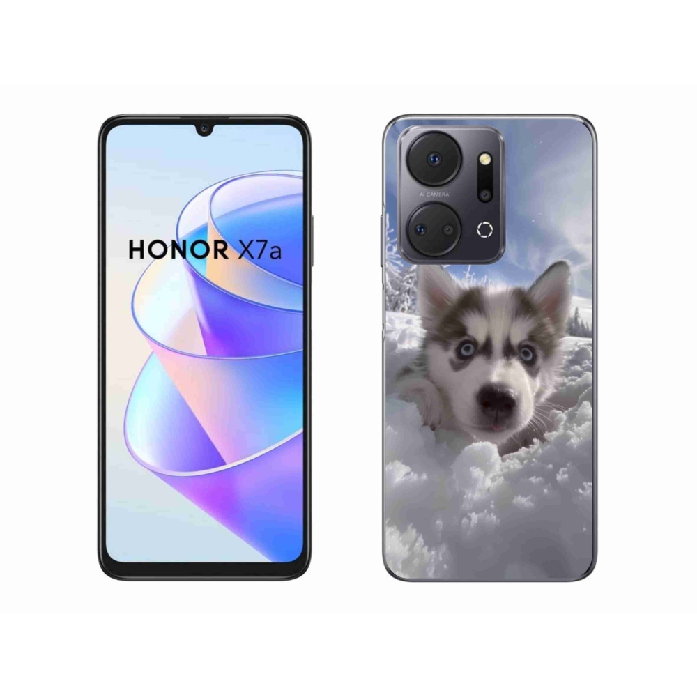 Gél borítás mmCase a Honor X7a számára - husky a hóban