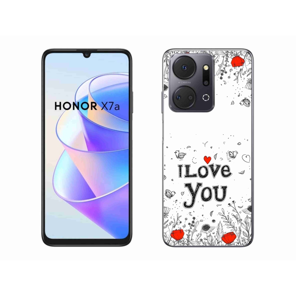 Gél borító mmCase a Honor X7a készülékhez - Szeretlek fehér háttérrel