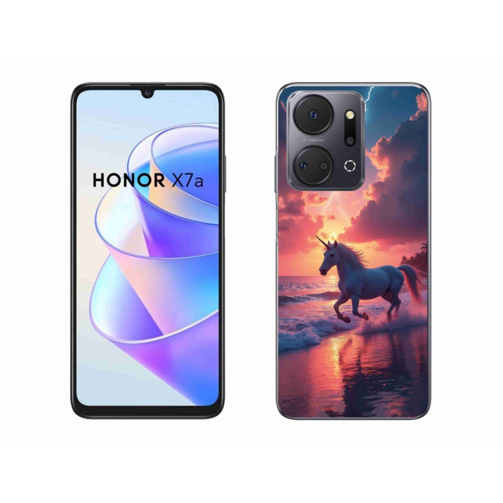 Gél borítás mmCase a Honor X7a számára - egyszarvú a tengerparton