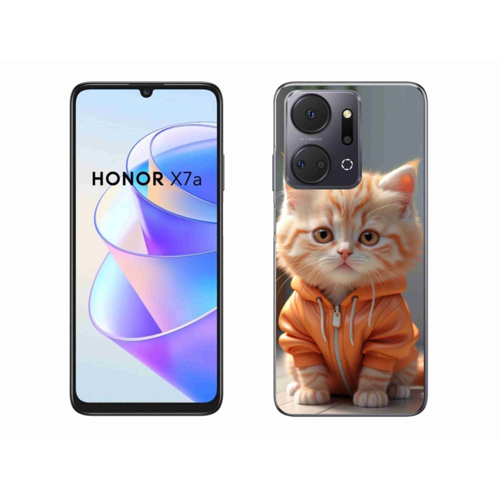 Gél borítás mmCase a Honor X7a számára - cica egy melegítőben