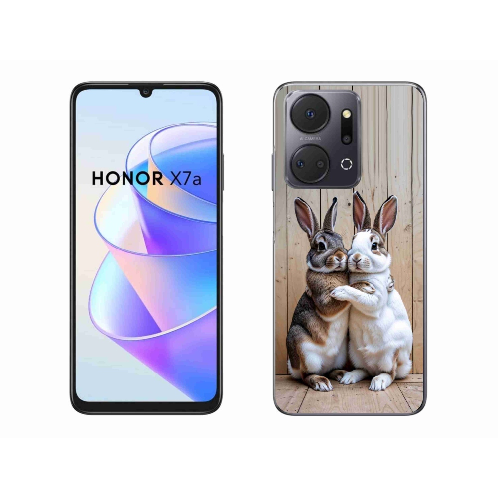 Zselés borítás mmCase a Honor X7a készülékhez - nyúlpár
