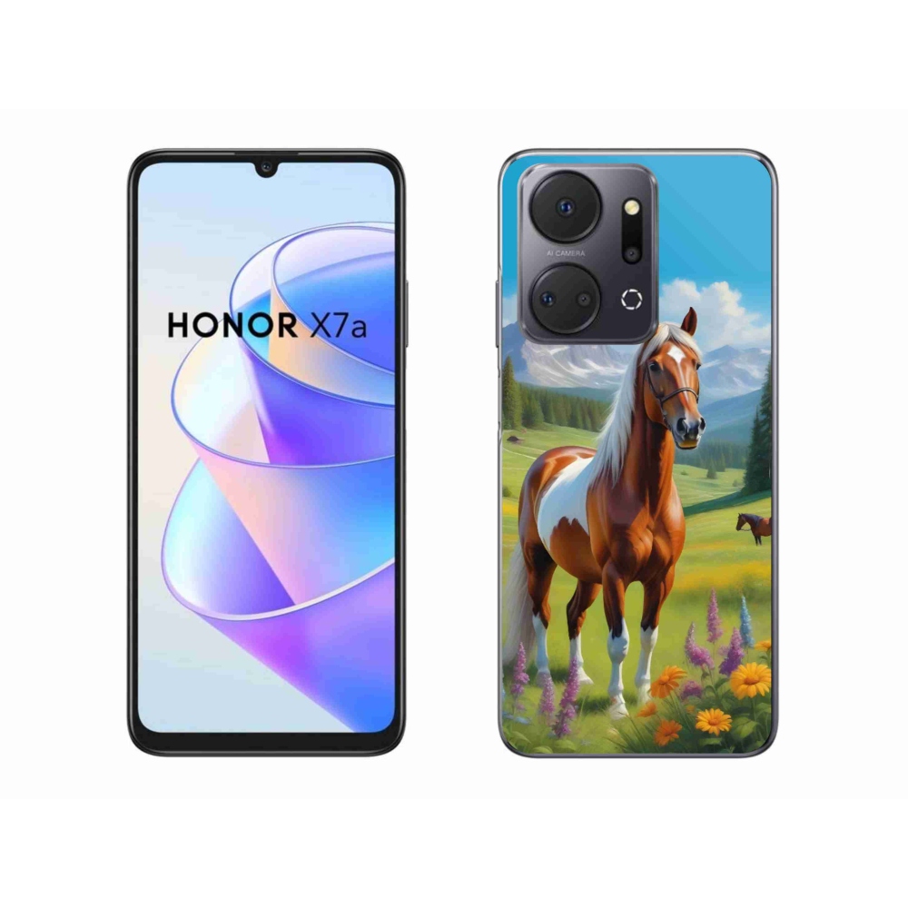 Zselés borítás mmCase a Honor X7a számára - ló a réten