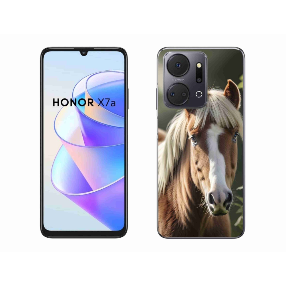 Zselés borítás mmCase a Honor X7a számára - ló könnyű sörénnyel