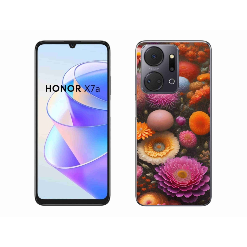 Gél borító mmCase a Honor X7a számára - virágos kompozíció