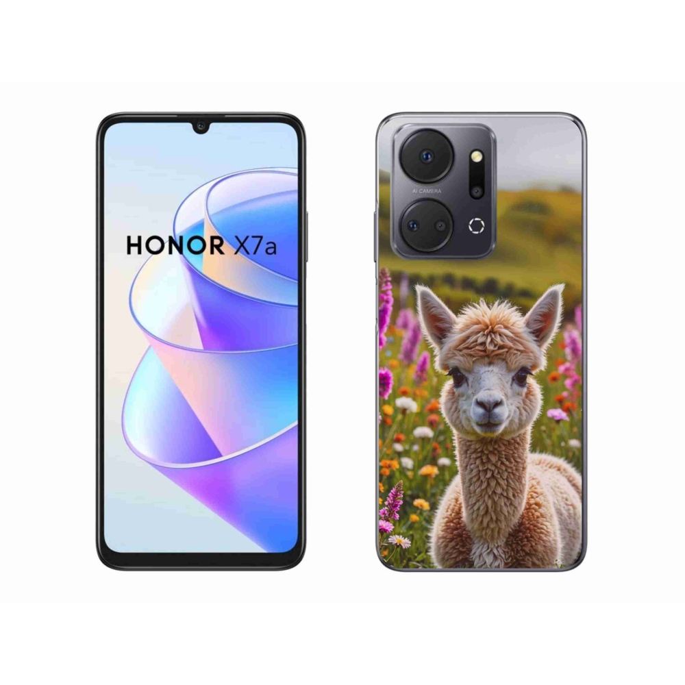 Zselés borítás mmCase a Honor X7a számára - láma a réten