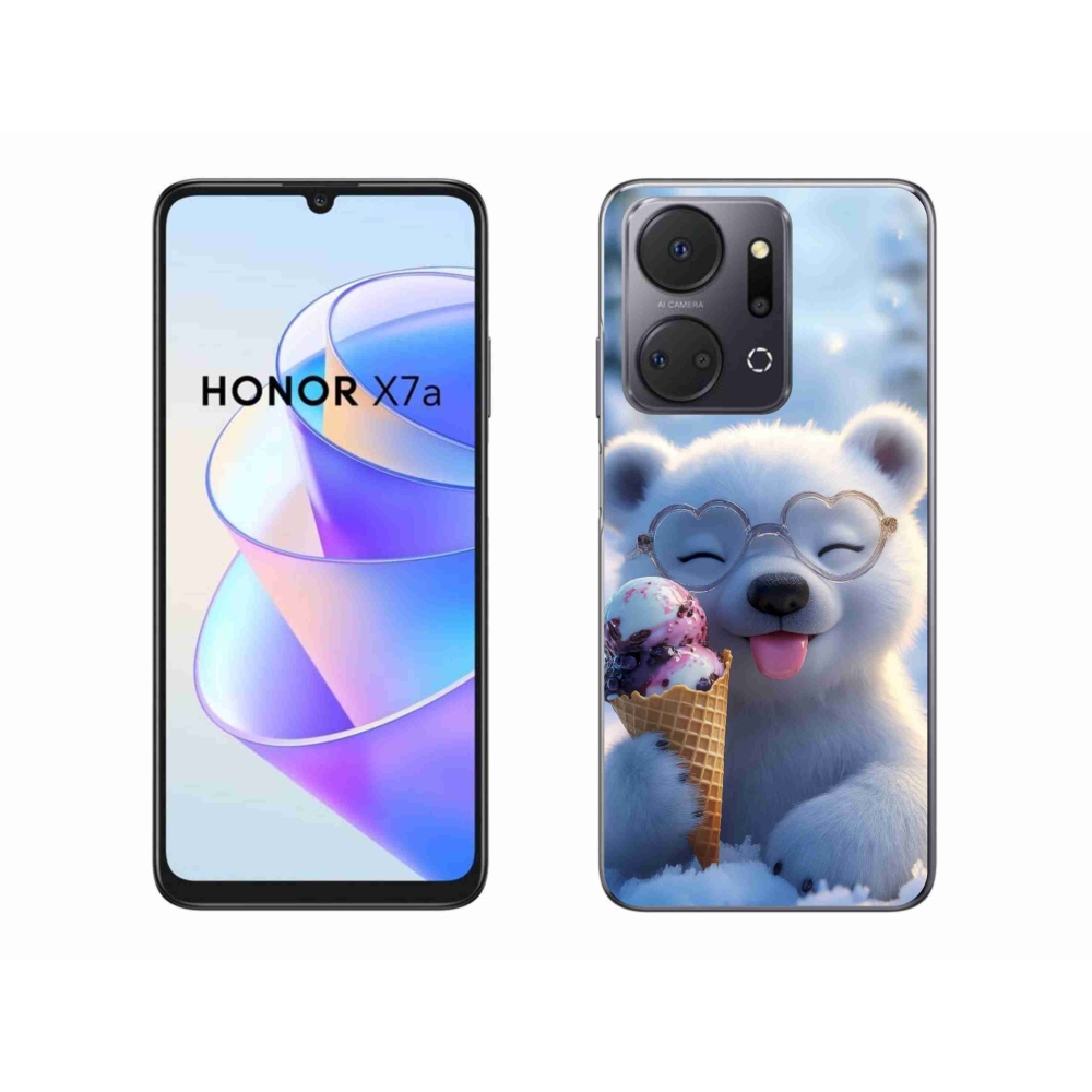 Gél borítás mmCase a Honor X7a számára - mackó fagylalttal