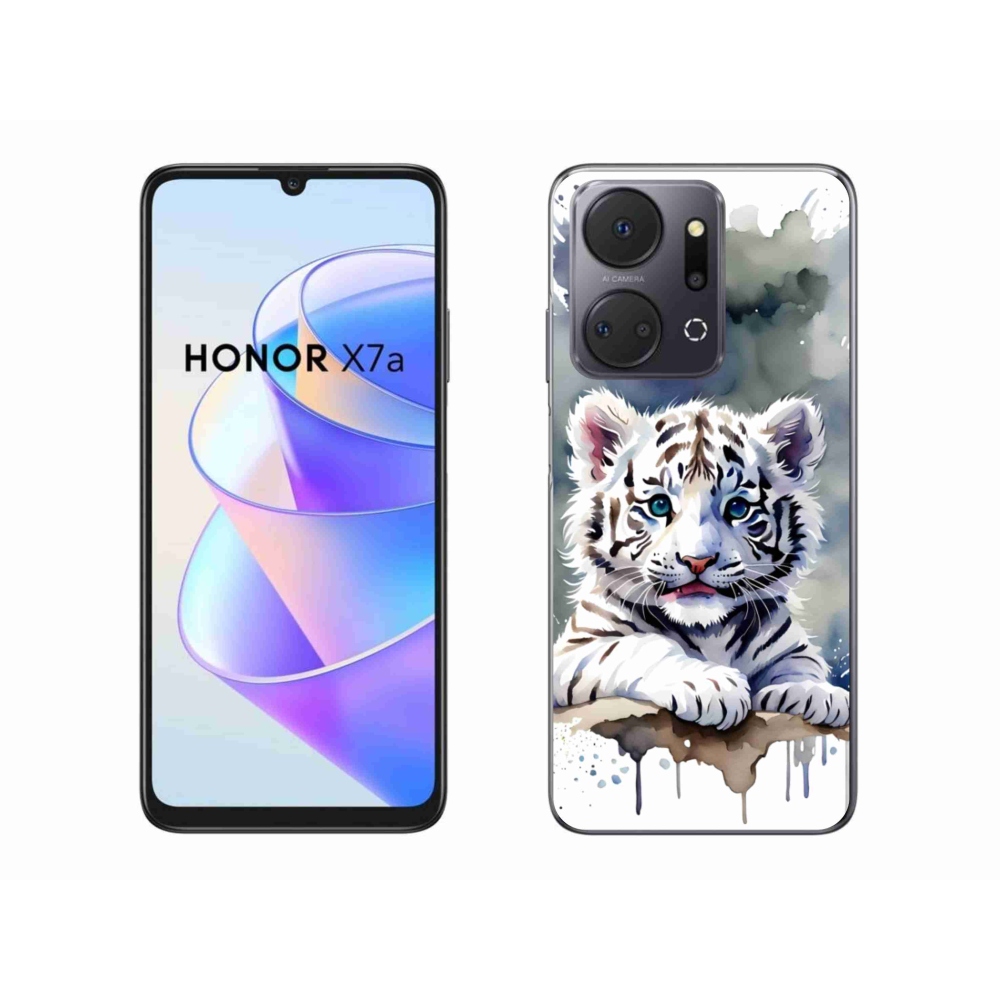 Gél borítás mmCase a Honor X7a készülékhez - fehér tigriskölyök