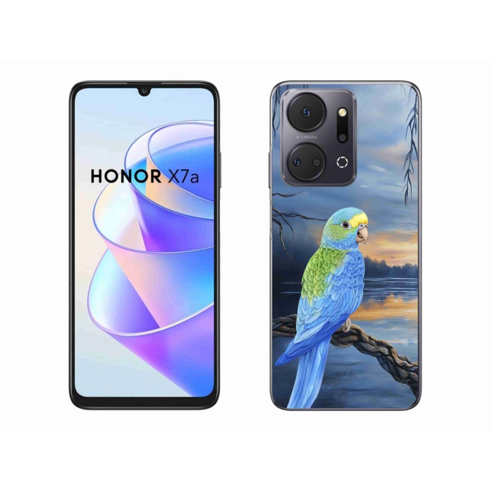 Zselés borítás mmCase Honor X7a készülékhez - kék papagáj