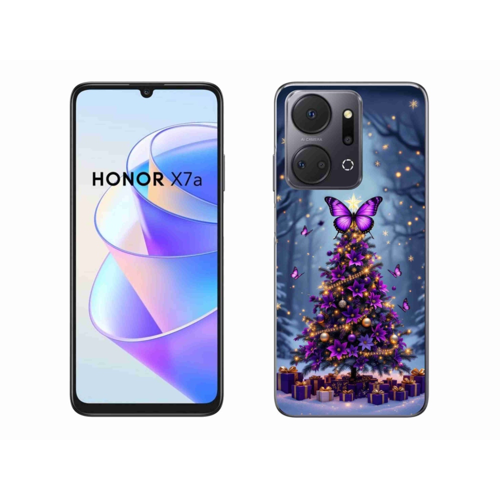 Gél borítás mmCase a Honor X7a számára - pillangó karácsonyfa