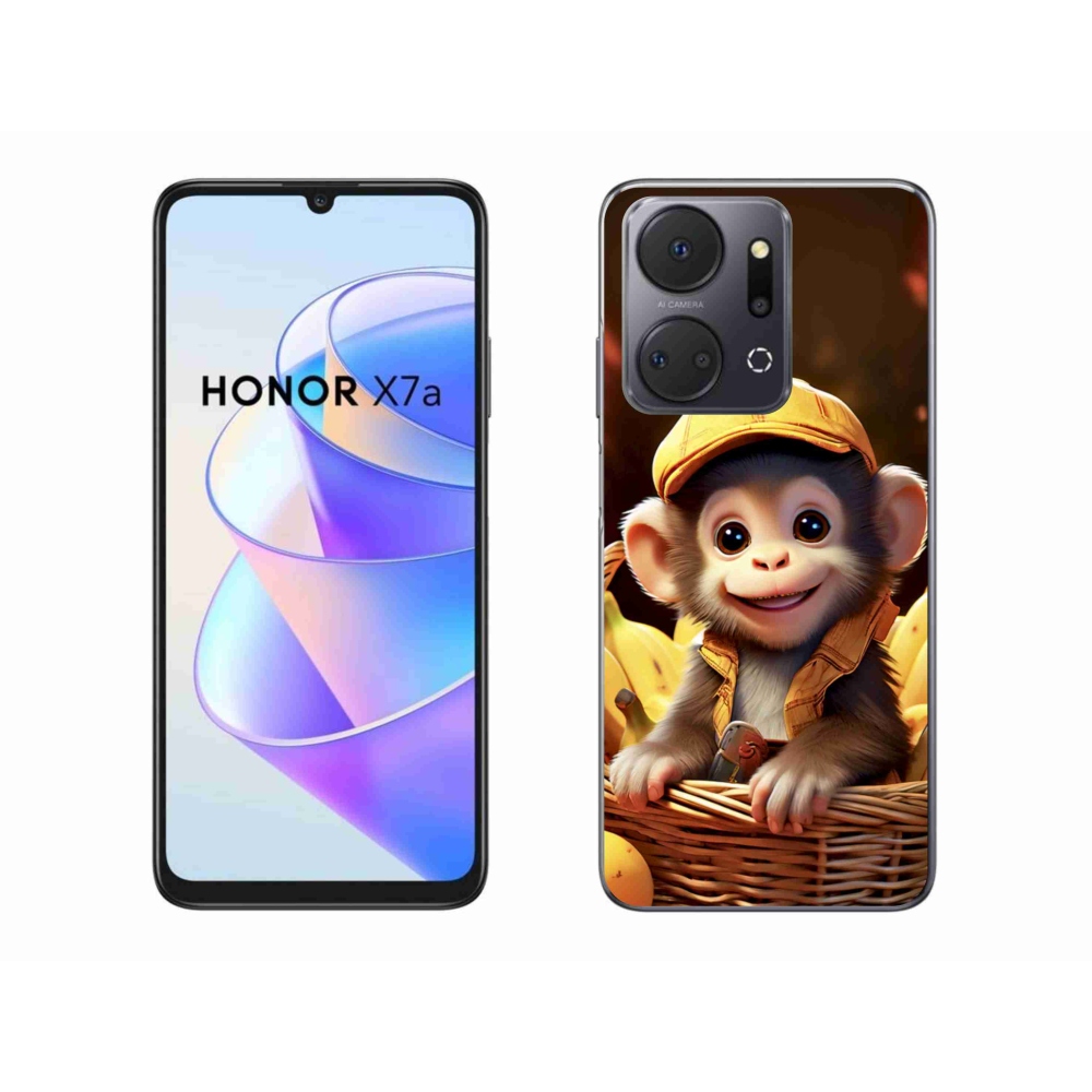 Zselés borítás mmCase a Honor X7a készülékhez - majom a kosárban