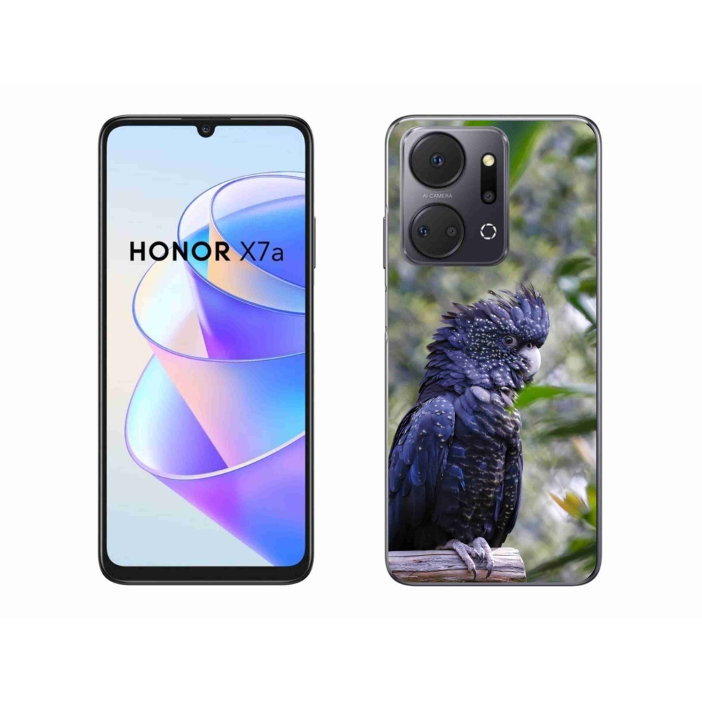 Zselés borítás mmCase a Honor X7a készülékhez - papagáj kakadu fekete