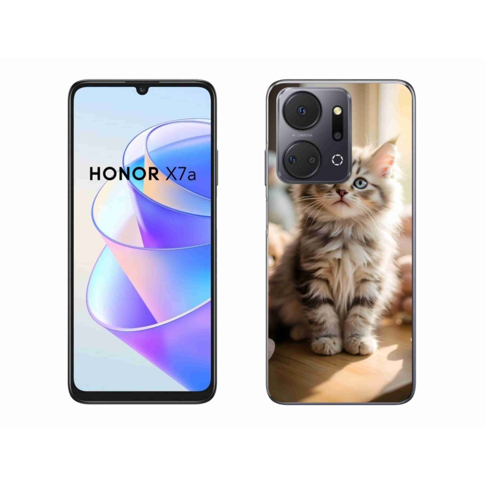 Gél borító mmCase a Honor X7a számára - aranyos cica 10