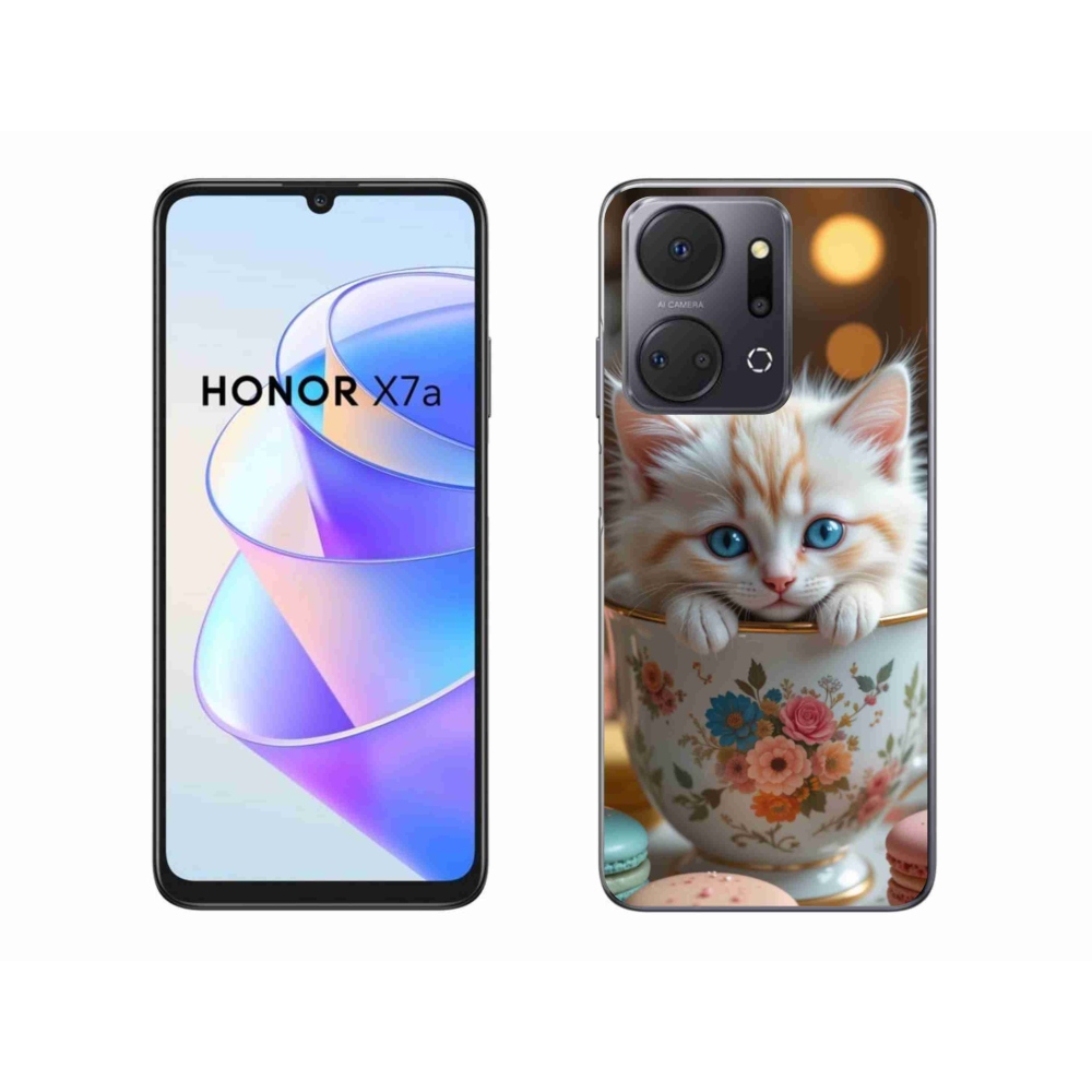 Gél borító mmCase a Honor X7a számára - aranyos cica 6