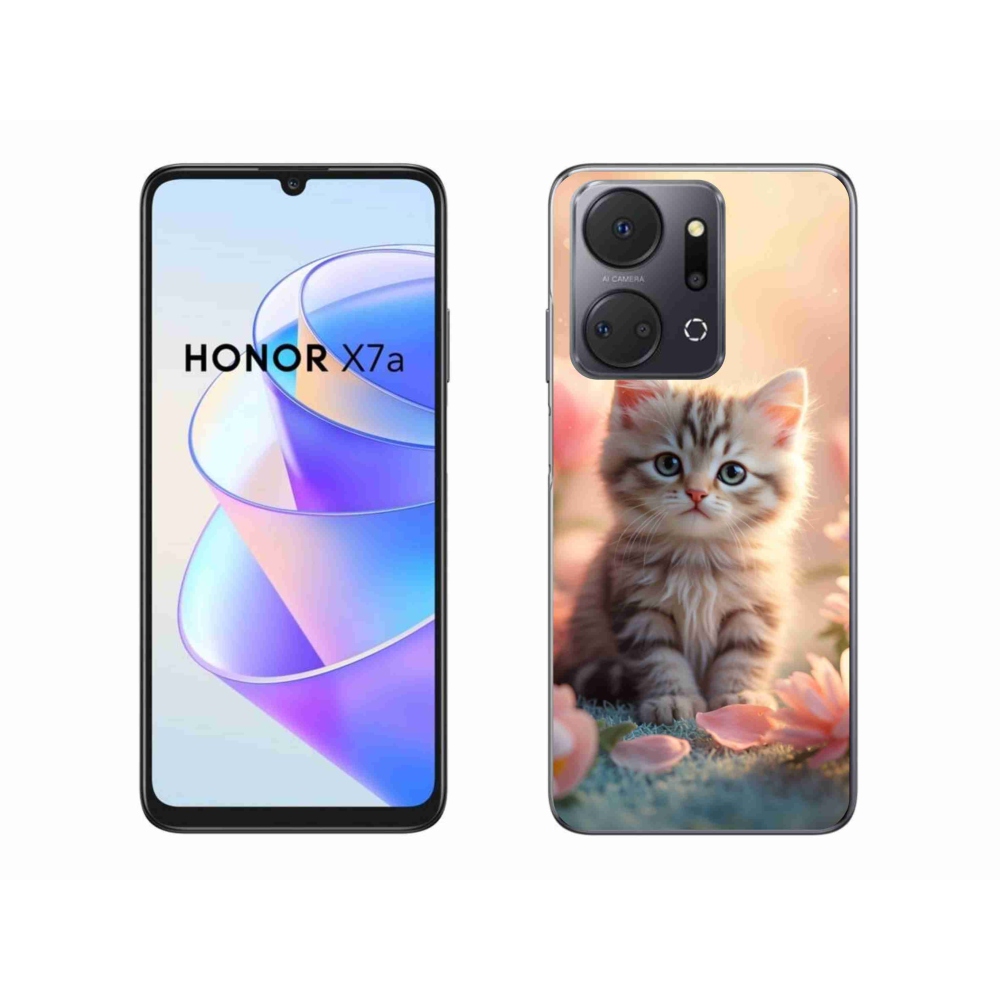 Gél borító mmCase a Honor X7a számára - aranyos cica 8