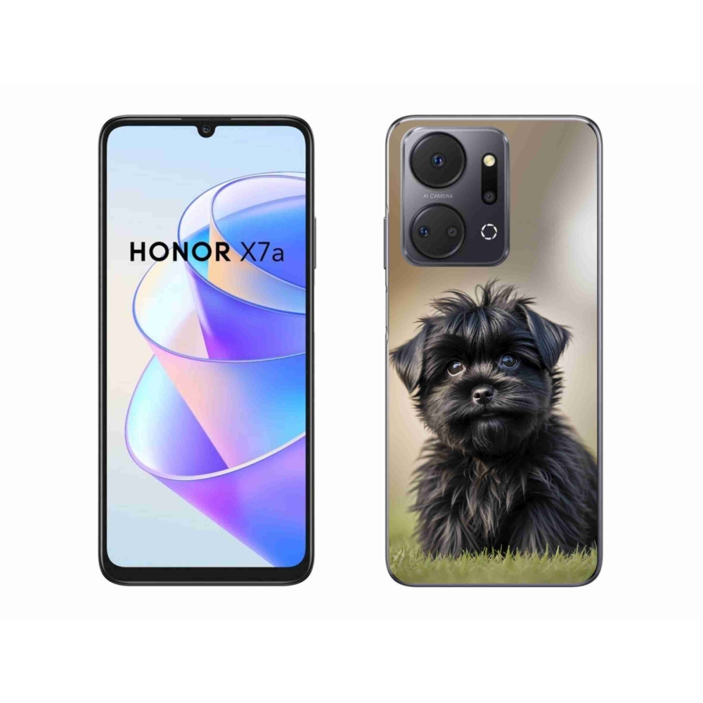 Gél borítás mmCase a Honor X7a számára - aranyos fekete kutya