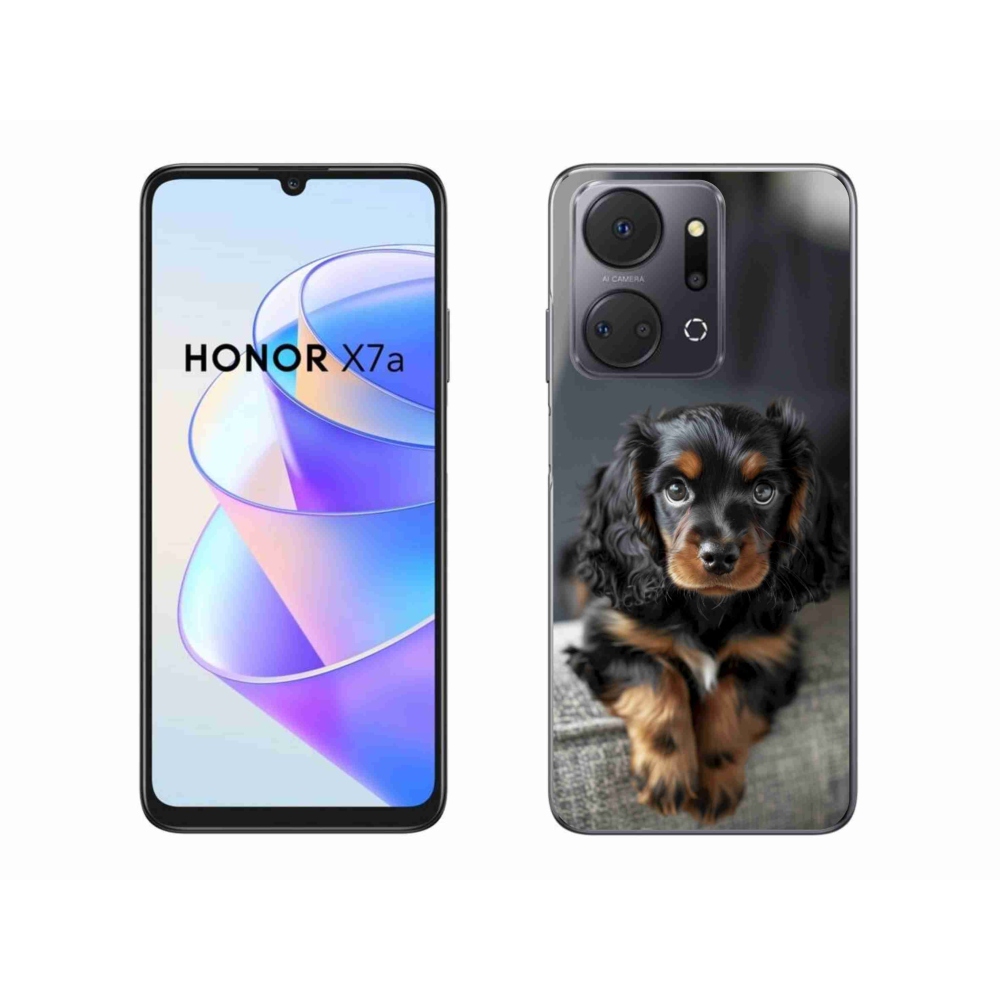 Gél borítás mmCase a Honor X7a számára - aranyos hosszú szőrű tacskó