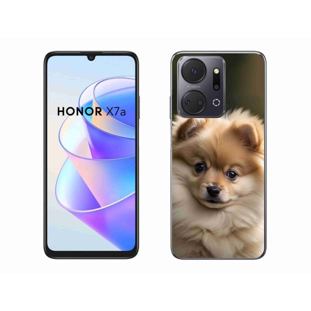 Zselés borítás mmCase a Honor X7a számára - aranyos pomerániai 2