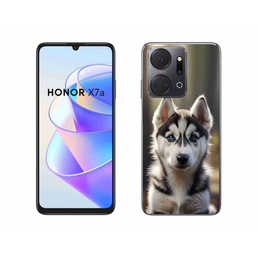Gél borítás mmCase a Honor X7a számára - aranyos szibériai husky
