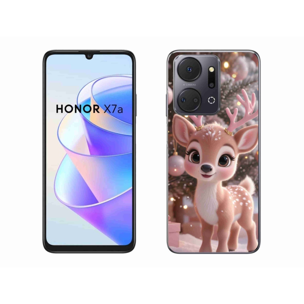 Zselés borítás mmCase a Honor X7a számára - aranyos rénszarvas