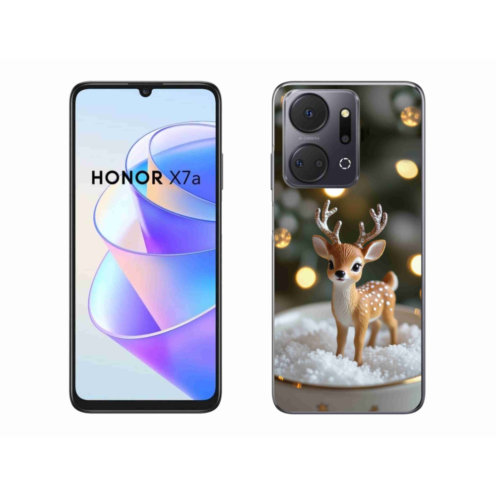 Gél borító mmCase a Honor X7a számára - aranyos karácsonyi szarvasok
