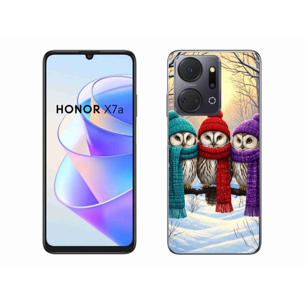 Gél borítás mmCase a Honor X7a számára - bagoly barátok